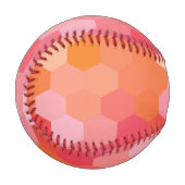 Geometrische Hexagon-Formen rosa gelb Baseball (Vorderseite Links)
