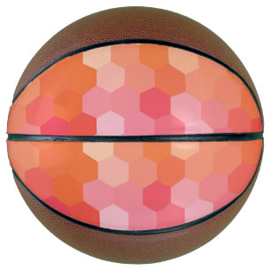 Geometrische Hexagon-Formen rosa gelb Basketball