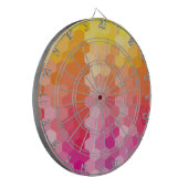 Geometrische Hexagon-Formen rosa gelb Dartscheibe (Vorderseite Links)