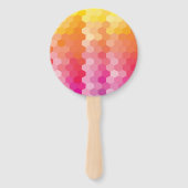 Geometrische Hexagon-Formen rosa gelb Fächer (Rückseite)