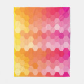 Geometrische Hexagon-Formen rosa gelb Fleecedecke (Vorderseite)