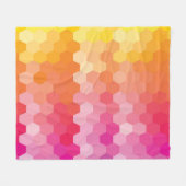 Geometrische Hexagon-Formen rosa gelb Fleecedecke (Vorderseite (Horizontal))