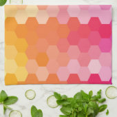 Geometrische Hexagon-Formen rosa gelb Geschirrtuch (Gefaltet)