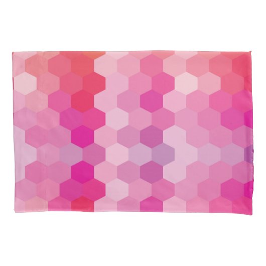 Geometrische Hexagon-Formen rosa gelb Kissenbezug (Vorderseite)