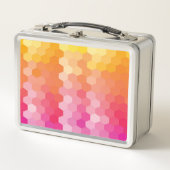 Geometrische Hexagon-Formen rosa gelb Metall Brotdose (Vorderseite)