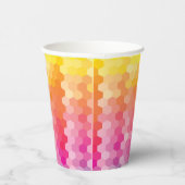 Geometrische Hexagon-Formen rosa gelb Pappbecher (Rechts)