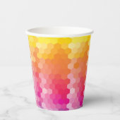 Geometrische Hexagon-Formen rosa gelb Pappbecher (Vorderseite)