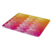 Geometrische Hexagon-Formen rosa gelb Schneidebrett (Ecke)