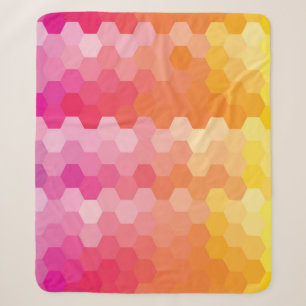 Geometrische Hexagon-Formen rosa gelb Sherpadecke