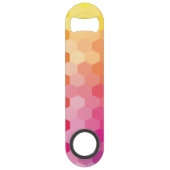 Geometrische Hexagon-Formen rosa gelb Speed Flaschenöffner (Rückseite)