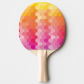 Geometrische Hexagon-Formen rosa gelb Tischtennis Schläger (Vorderseite)
