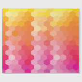 Geometrische Hexagon-Formen Rosa und Gelb-Farbstof Geschenkpapier (Flach)