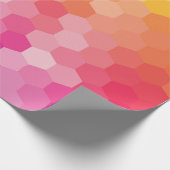 Geometrische Hexagon-Formen Rosa und Gelb-Farbstof Geschenkpapier (Ecke)