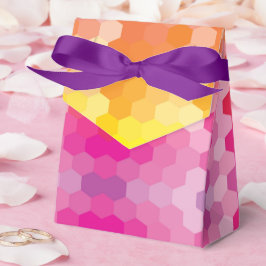 Geometrische Hexagon-Formen Rosa und Gelb-Farbstof Geschenkschachtel