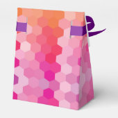 Geometrische Hexagon-Formen Rosa und Gelb-Farbstof Geschenkschachtel (Rückseite)