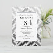 Geometrische Hintergrund-Einladung Einladung (Stehend Vorderseite)