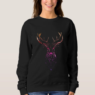 Geometrische Hirschfacetten des Wilden Der Stille Sweatshirt