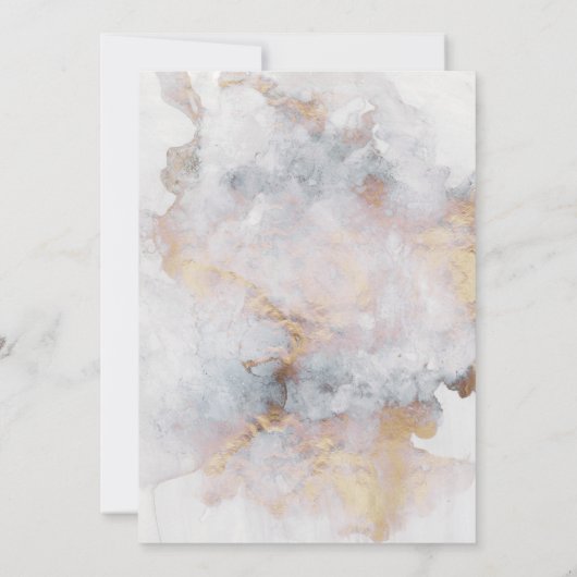 Geometrische Hochzeit aus Gold Marble Save The Date (Rückseite)