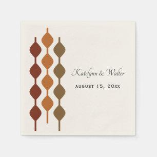 Geometrische Hochzeit der Retro 70er Jahre Serviette