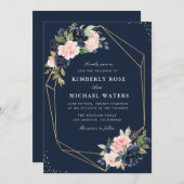 geometrische Hochzeit der Seestreitkräfte und Wass Einladung (Vorne/Hinten)