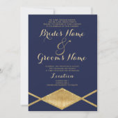 geometrische Hochzeit eines eleganten Glitzer aus Einladung (Vorderseite)