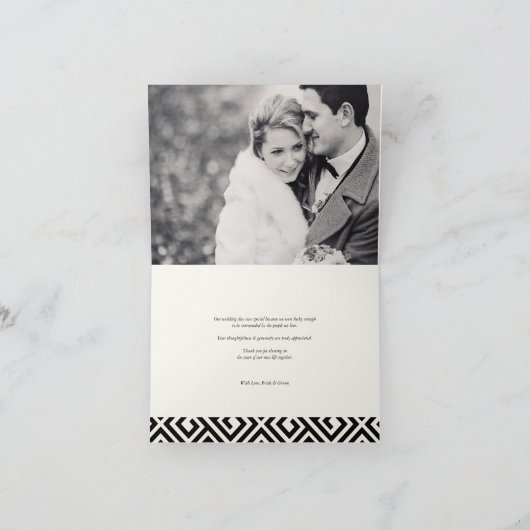 Geometrische Hochzeit für klassische Skripte - Dan Dankeskarte (Innenseite)