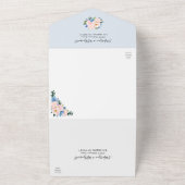 Geometrische Hochzeit in blauem Rosa All In One Einladung (Außenbereich)