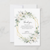 geometrische Hochzeit in Gold und Weiß Dankeskarte (Vorderseite)