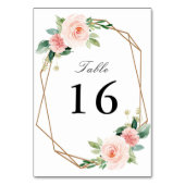 geometrische Hochzeit in Rosa Tischnummer (Vorderseite)