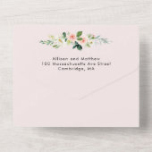 geometrische Hochzeit in Rosa und Gold All In One Einladung (Rückseite)