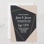 geometrische Hochzeit in Rosa und Gold Einladung (Vorderseite)