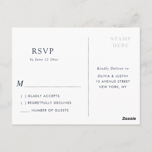 geometrische Hochzeit mit Gold und Blüten Postkarte (Rückseite)