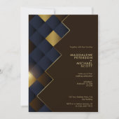 Geometrische Hochzeit von Brawn & Gold Einladung (Vorderseite)