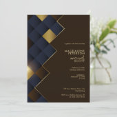 Geometrische Hochzeit von Brawn & Gold Einladung (Stehend Vorderseite)