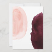 Geometrische Hochzeit von Burgund und Wasserfarbe Save The Date (Rückseite)