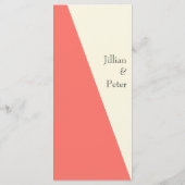 Geometrische Hochzeit von Elfenbeinkorallen Menükarte (Rückseite)