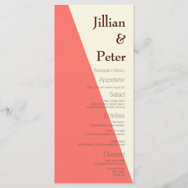 Geometrische Hochzeit von Elfenbeinkorallen Menükarte