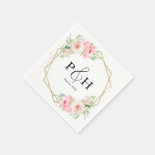 Geometrische Hochzeit von Goldfolie Monogram Serviette (Ecke)