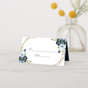geometrische Hochzeit von Marineblau Platzkarte
