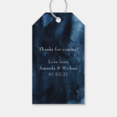 Geometrische Hochzeit von Navy und Blush Watercolo Geschenkanhänger (Rückseite)