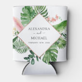 Geometrische Hochzeit von tropischen Palmen Dosenkühler (Vorderseite)