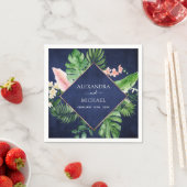 Geometrische Hochzeit von tropischen Palmen Serviette (Beispiel)