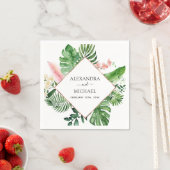 Geometrische Hochzeit von tropischen Palmen Serviette (Beispiel)