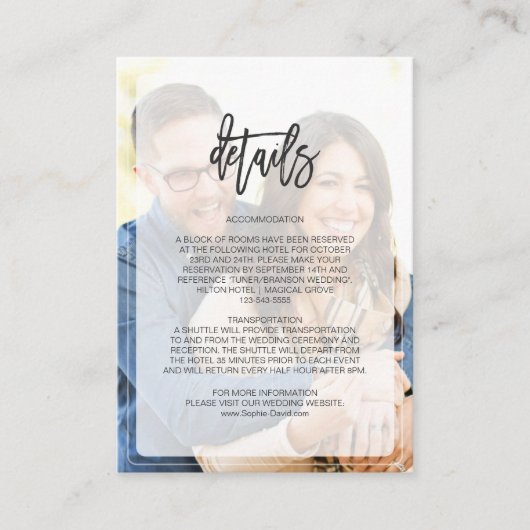 Geometrische Hochzeitdetails eines ausgeblendeten  Begleitkarte (Vorderseite)