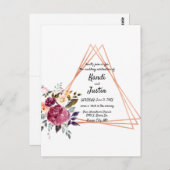 Geometrische Hochzeitkarte Postkarte (Vorne/Hinten)