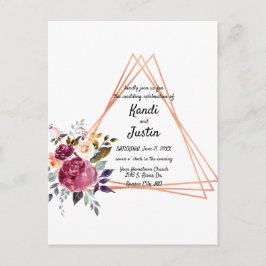 Geometrische Hochzeitkarte Postkarte
