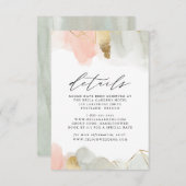 Geometrische Hochzeitsdetails für Wasserfarbe und Begleitkarte (Vorne/Hinten)