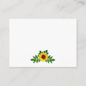 Geometrische Hochzeitsempfangskarte für Sonnenblum Begleitkarte (Rückseite)
