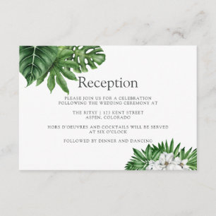 Geometrische Hochzeitsempfehlung für tropische Veg Begleitkarte