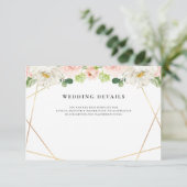geometrische Hochzeitskarte mit Blumenmuster RSVP Karte (Stehend Vorderseite)